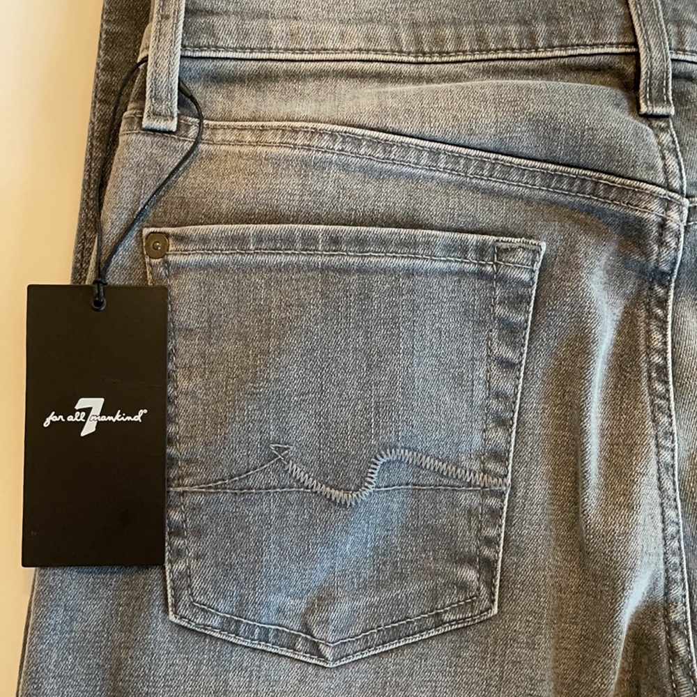 7 For All Mankind Jeans Slim Straight Leg Gray Size 30 NWT - Picture 9 of 17
